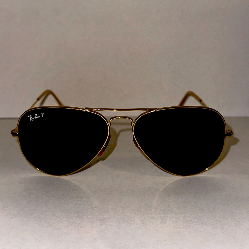 Ray-Bans RB3025 Large Aviator Green and Gold